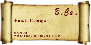 Bendi Csongor névjegykártya